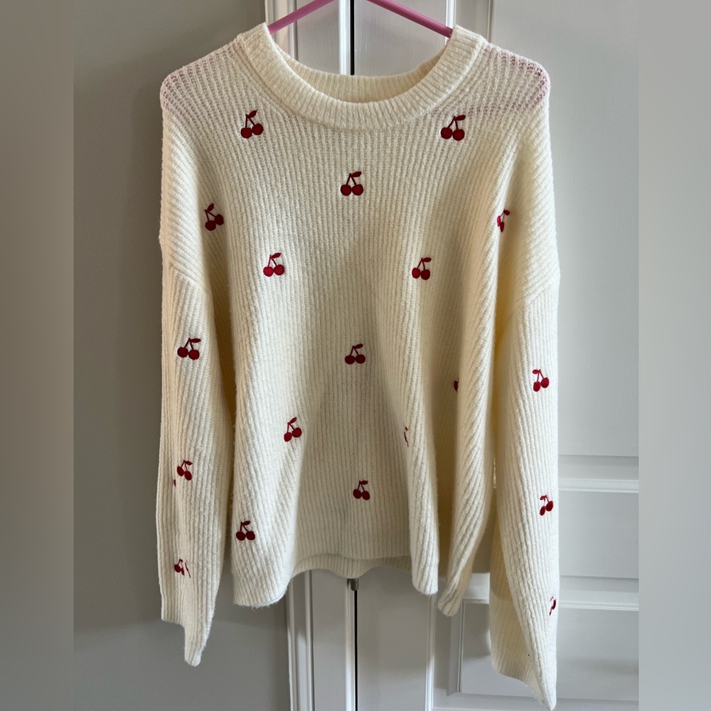 A New Day Cherry Sweater- Brand New Large
